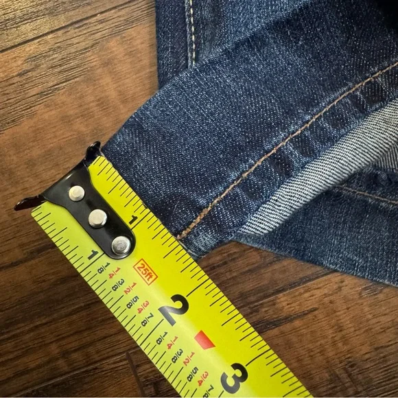 Lucky Brand Lil Maggie Flare Jeans Womens 00 Dark Wash Bootcut Altered Hem 24x32 - Picture 6 of 15